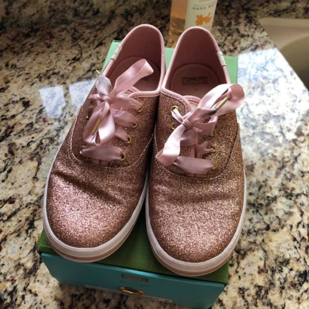 Kate Spade Rose Gold Glitter Keds